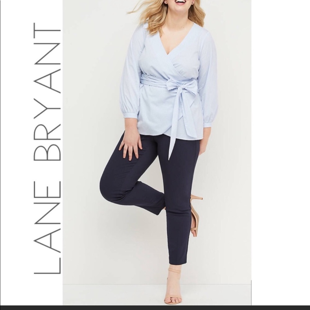 Blue White Checkered Wrap Top